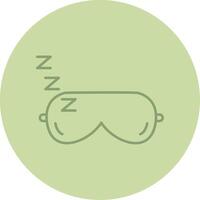 dormido máscara línea circulo multicolor icono vector