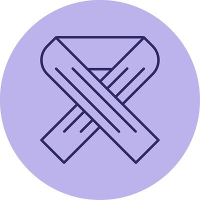 Scarf Line Circle Multicolor Icon