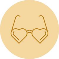 Heart Glasses Line Circle Multicolor Icon vector