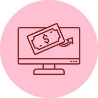 Cash Payment Line Circle Multicolor Icon vector