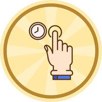 Click and Hold Comic circle Icon vector