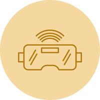 Vr Glasses Line Circle Multicolor Icon vector