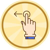 Tap and Move Left Comic circle Icon vector