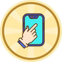 Touch Device Comic circle Icon vector