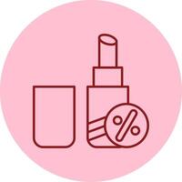 Lipstick Line Circle Multicolor Icon vector