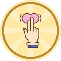 Two Fingers Tap and Hold Comic circle Icon vector