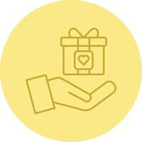 Gift Line Circle Multicolor Icon vector
