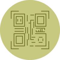 Qr Code Line Circle Multicolor Icon vector