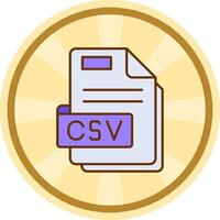 Csv Comic circle Icon vector