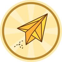 Paper plane Comic circle Icon vector