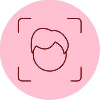 Face Scan Line Circle Multicolor Icon vector
