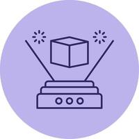 Hologram Line Circle Multicolor Icon vector
