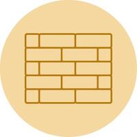 Brickwall Line Circle Multicolor Icon vector