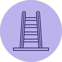 Step Ladder Line Circle Multicolor Icon vector