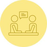 Interview Line Circle Multicolor Icon vector