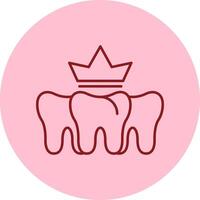 Dental Crown Line Circle Multicolor Icon vector