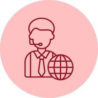News Reporter Line Circle Multicolor Icon vector