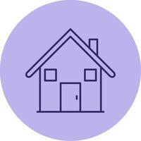 House Line Circle Multicolor Icon vector