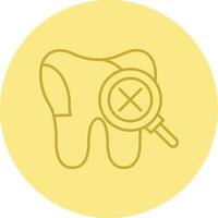 Unhealthy Tooth Line Circle Multicolor Icon vector
