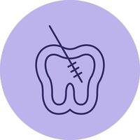 Root Canal Line Circle Multicolor Icon vector