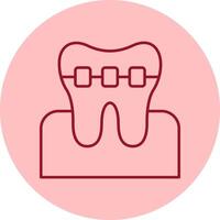 Braces Line Circle Multicolor Icon vector