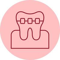 Braces Line Circle Multicolor Icon vector