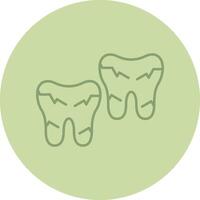 Tooth Damaged Line Circle Multicolor Icon vector