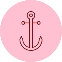 Anchor Line Circle Multicolor Icon vector