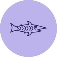 shark Line Circle Multicolor Icon vector