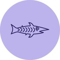 shark Line Circle Multicolor Icon vector