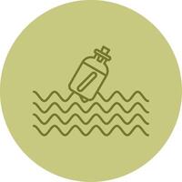 Message In A Bottle Line Circle Multicolor Icon vector