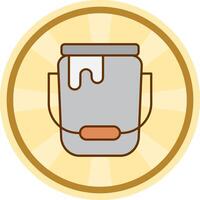 Bucket Comic circle Icon vector