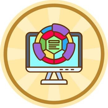 Computer Comic circle Icon vector
