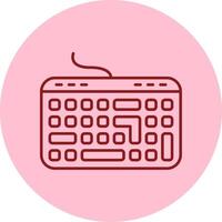 Keyboard Line Circle Multicolor Icon vector