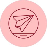 Paper Plane Line Circle Multicolor Icon vector