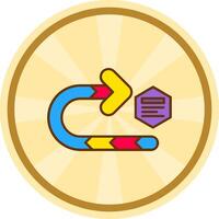 Right turn Comic circle Icon vector