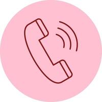 Phone Call Line Circle Multicolor Icon vector