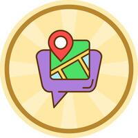 Map location Comic circle Icon vector