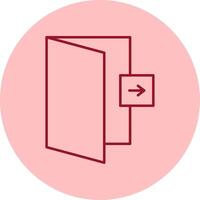 Logout Line Circle Multicolor Icon vector