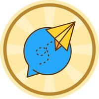 Paper plane Comic circle Icon vector