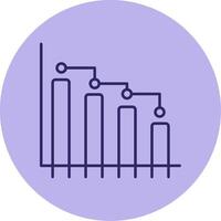 Bar Graph Line Circle Multicolor Icon vector