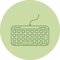 teclado línea circulo multicolor icono vector