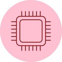 CPU Line Circle Multicolor Icon vector