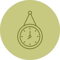 Wall Clock Line Circle Multicolor Icon vector