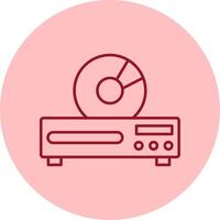 Dvd Player Line Circle Multicolor Icon vector