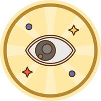 ojo cómic circulo icono vector
