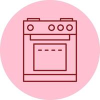 Electric Stove Line Circle Multicolor Icon vector