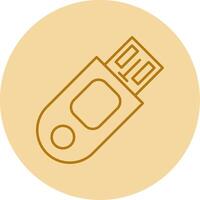 Pendrive Line Circle Multicolor Icon vector