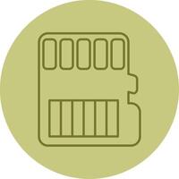 Memory Card Line Circle Multicolor Icon vector