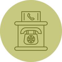 Telephone Booth Line Circle Multicolor Icon vector